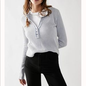 Free People FP One Colt Thermal Waffle Henley Long Sleeve - Large